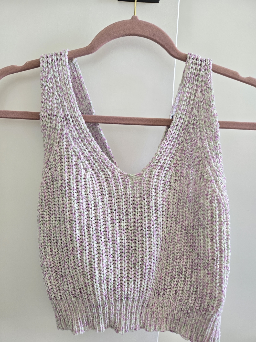 Let's Get Away Purple Multi Knit Twist Back Tank Top - Picture 4 of 8